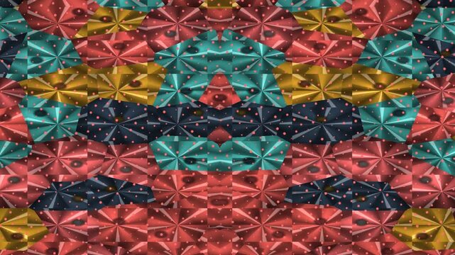 Exploring a Colorful Geometric Pattern in a Dynamic Abstract Scene