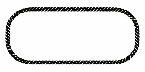 A black rope forming an oval frame against a white background © Bijoy