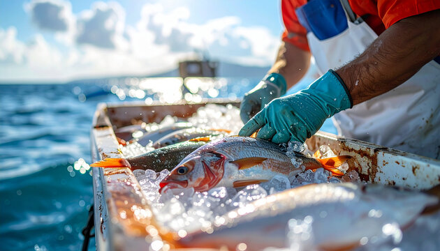 Fresh Lobster Catch on Fishing Boat