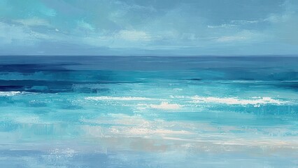 静かな水平線が広がる穏やかな海の抽象風景