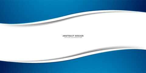 Obraz premium Blue Abstract Wave Design Banner With White Space For Modern Corporate Marketing And Digital Presentations.vector illustration eps10