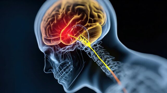 Brain Anatomy: An artistic illustration unveils the complex inner workings of the human brain, showcasing its intricate structure and vibrant activity.