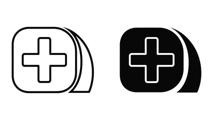 Fototapeta premium Medical cross symbol in rounded square shape