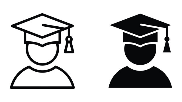 Graduate icon set with simple design