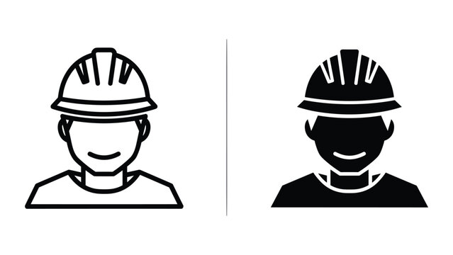Construction worker icon set