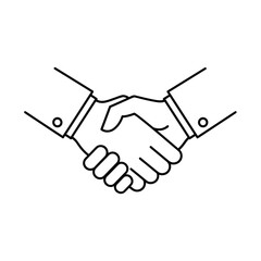 Handshake Business Agreement Partnership Symbol Outline Vector