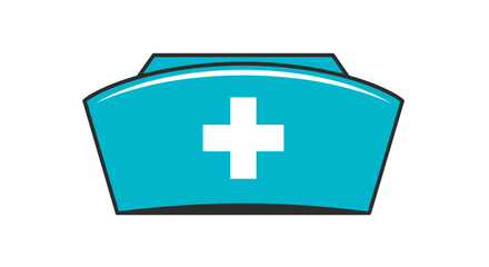 Obraz premium Professional blue nurse hat symbol for healthcare