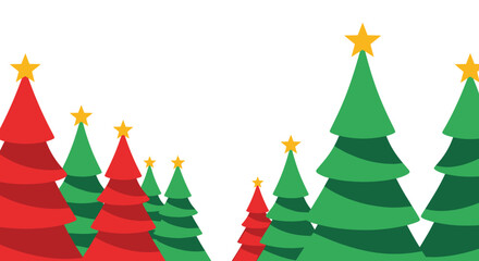 Obraz premium Row of stylized Christmas trees for festive design