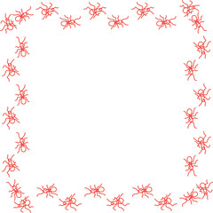 Obraz premium red colored spider border frame design