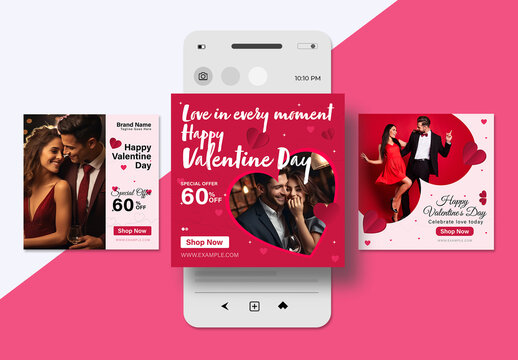 Happy Valentine Day Social Media Post Design