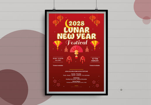 Lunar New Year Festival Poster Template