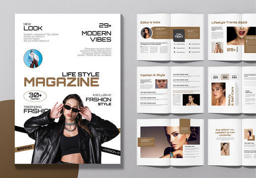 Lifestyle Magazine And Stylish Fashion Book Layout