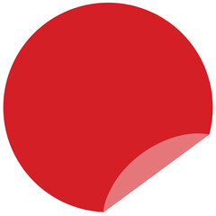 Blank red circle sticker label isolated on white background