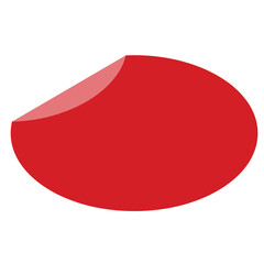 Illustration of a blank red oval product label 