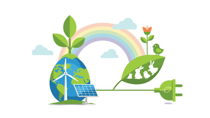 Fototapeta premium Sustainable Energy Solutions for a Greener Earth, Generative AI.