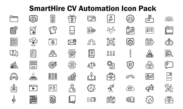 SmartHire recruitment and CV screening automation icon set