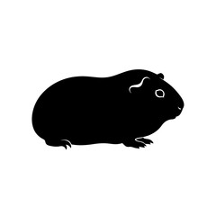 Silhouette of a Guinea Pig Rodent Pet Icon Vector Graphic Isolated