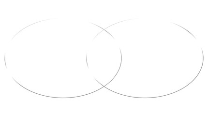 Two Overlapping Glass Gray Circles isolated PNG with Transparent Background