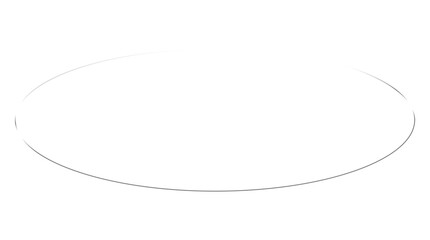Glass Minimalist White Oval Outline Illustration isolated PNG with Transparent Background