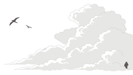 Solitude Under a Cloudy Sky A Minimalist Journey.