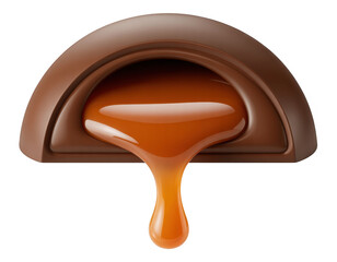 Obraz premium Chocolate caramel treat dessert sweet isolated on a transparent background