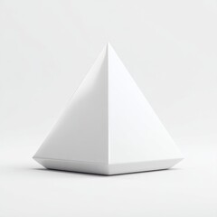 Minimalist White Pyramid Sculpture for Modern Decor and Abstract Art Displays in Contemporary Interior Settings