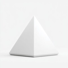 Minimalist White Geometric Pyramid Shape on a Clean Background for Abstract Artistic Designs