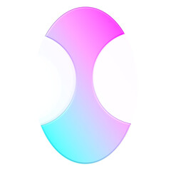 Abstract Pink and Blue Gradient Geometric Shape Illustration isolated PNG with Transparent Background