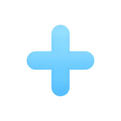 Obraz premium Light blue plus sign with rounded edges