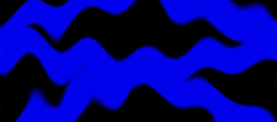 Abstract Blue Wavy Lines on Black Background