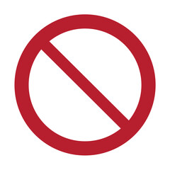 Download General Prohibition Safety Sign - Universal Red and White Prohibitory Vector Icon for Facility Regulations