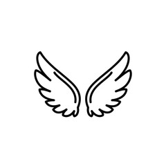 Obraz premium Large Angel Wings Outline Illustration