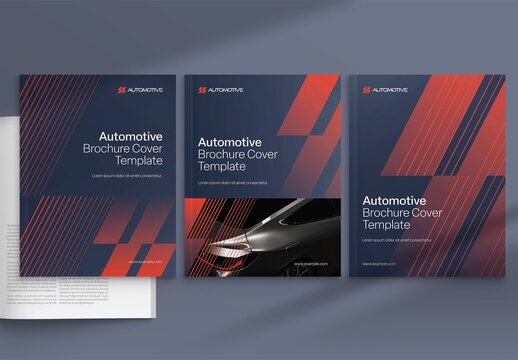 Brochure Report Cover Template for Automotive, Car Sales & Vehicle Industry Front Page Design Layout
