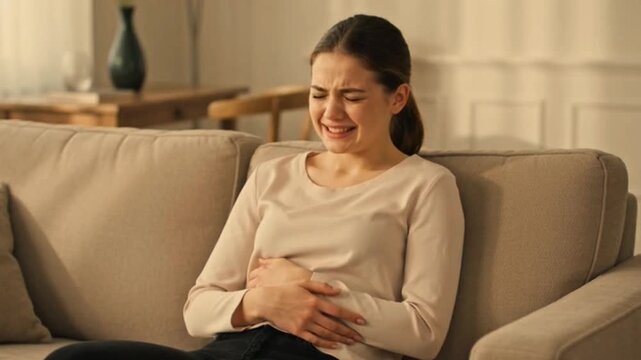 A woma suffering from  hormonal menstrual disturbance Generative AI