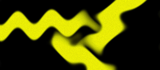 Abstract Black and Yellow Wavy Pattern with Grain Texture
