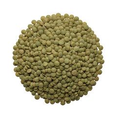 Green lentils sphere cluster close-up texture food ingredient healthy diet vegan protein isolated on transparent background