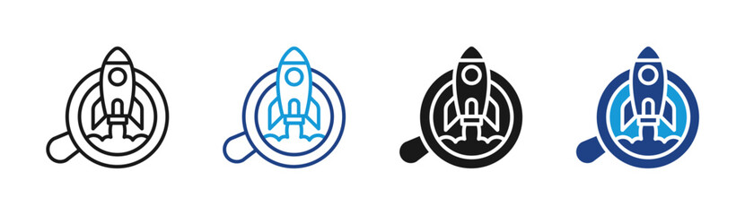 Growth Launch icon set multiple style collection