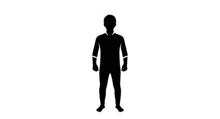 Fototapeta premium Silhouette of a standing man in casual clothing.