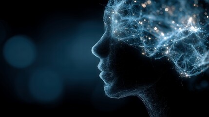Obraz premium Futuristic AI technology background with copy space for machine learning and big data concepts