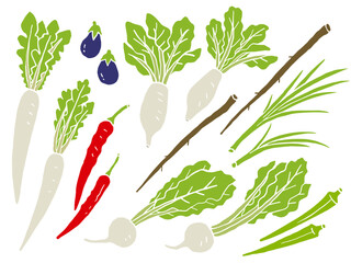江戸東京野菜のイラストセット