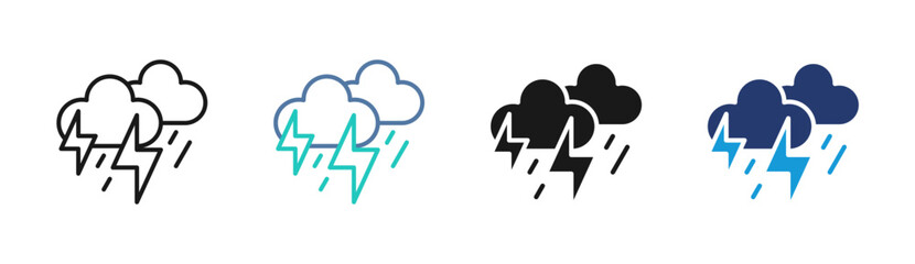 Storm Power icon set multiple style collection