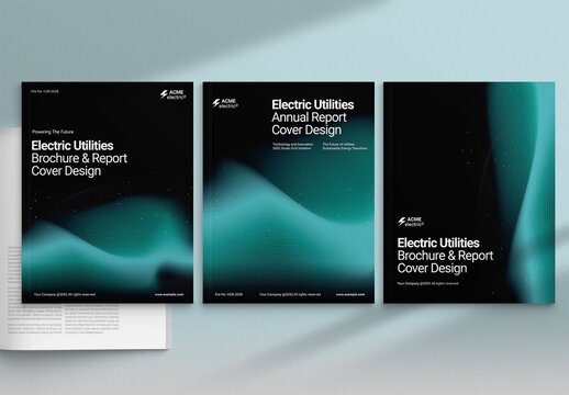 Brochure Report Cover Template ft Abstract Vector Swash Texture for Contemporary Front Page Designs