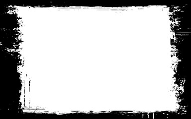 Black painted frame on white paper background - image. An image of a nice grunge frame