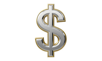 Obraz premium Shiny silver and gold dollar sign
