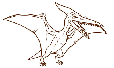 Vintage style Pterodactyl sketch for prehistoric education and graphic design © SCCP