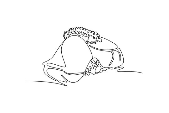 hotate sushi. Sushi concept. Single line draw design. Full length animation illustration. High quality 4k footage