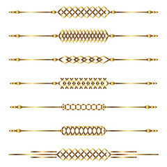 Golden geometric decorative dividers and borders set
