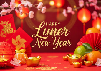 Background for lunar new year greetings, Chinese New year 