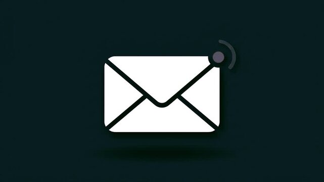 New Email Notification Icon Design on Blue Background Digital Communication Concept, Unread Message Envelope Symbol