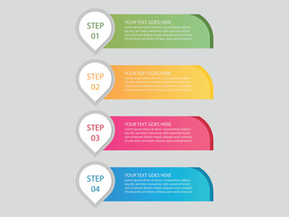vector illustration infographic design template with 4 steps. Template for process, presentations, layout, banner, brochure.